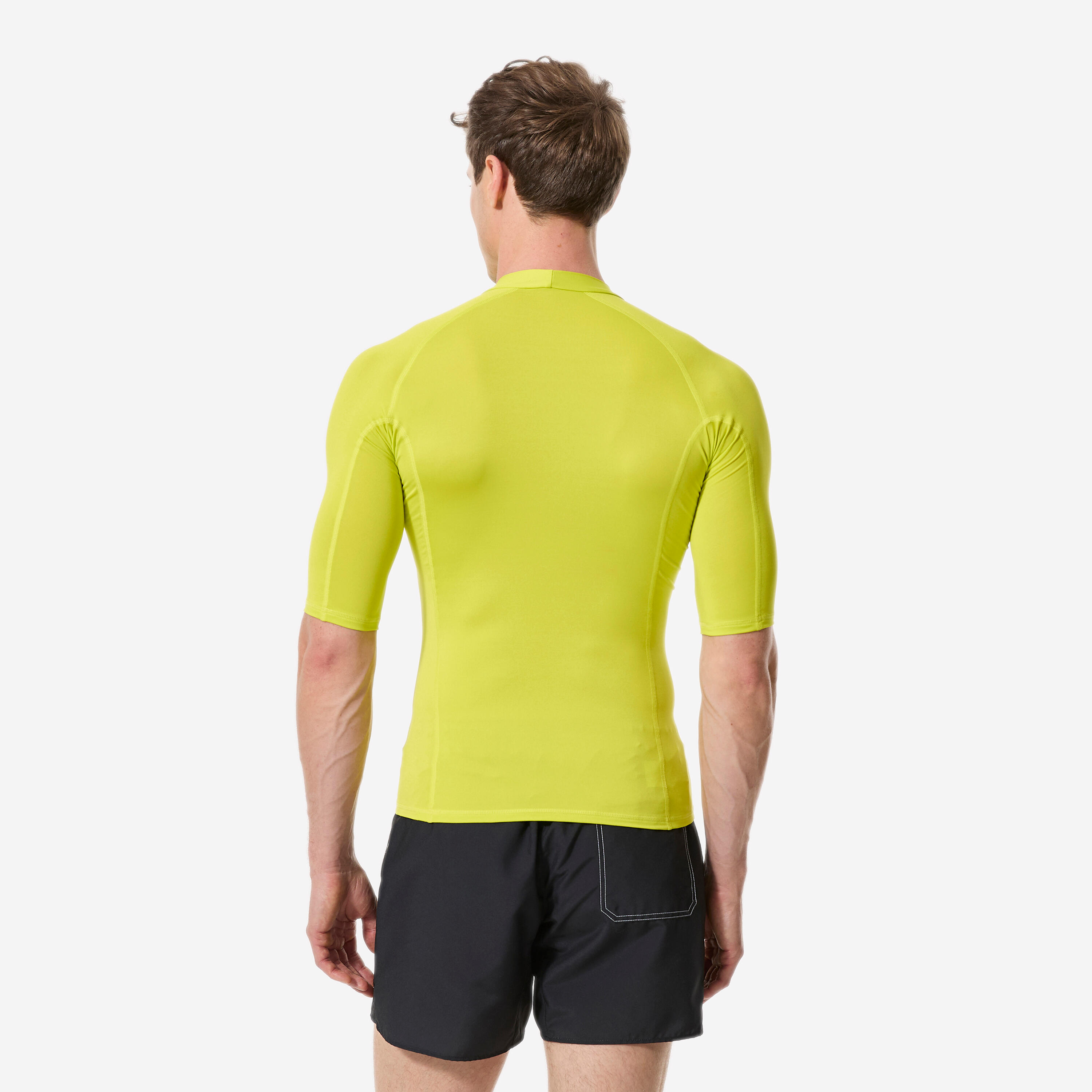 Camiseta protección solar manga Corta Hombre 100 Amarillo 3/7