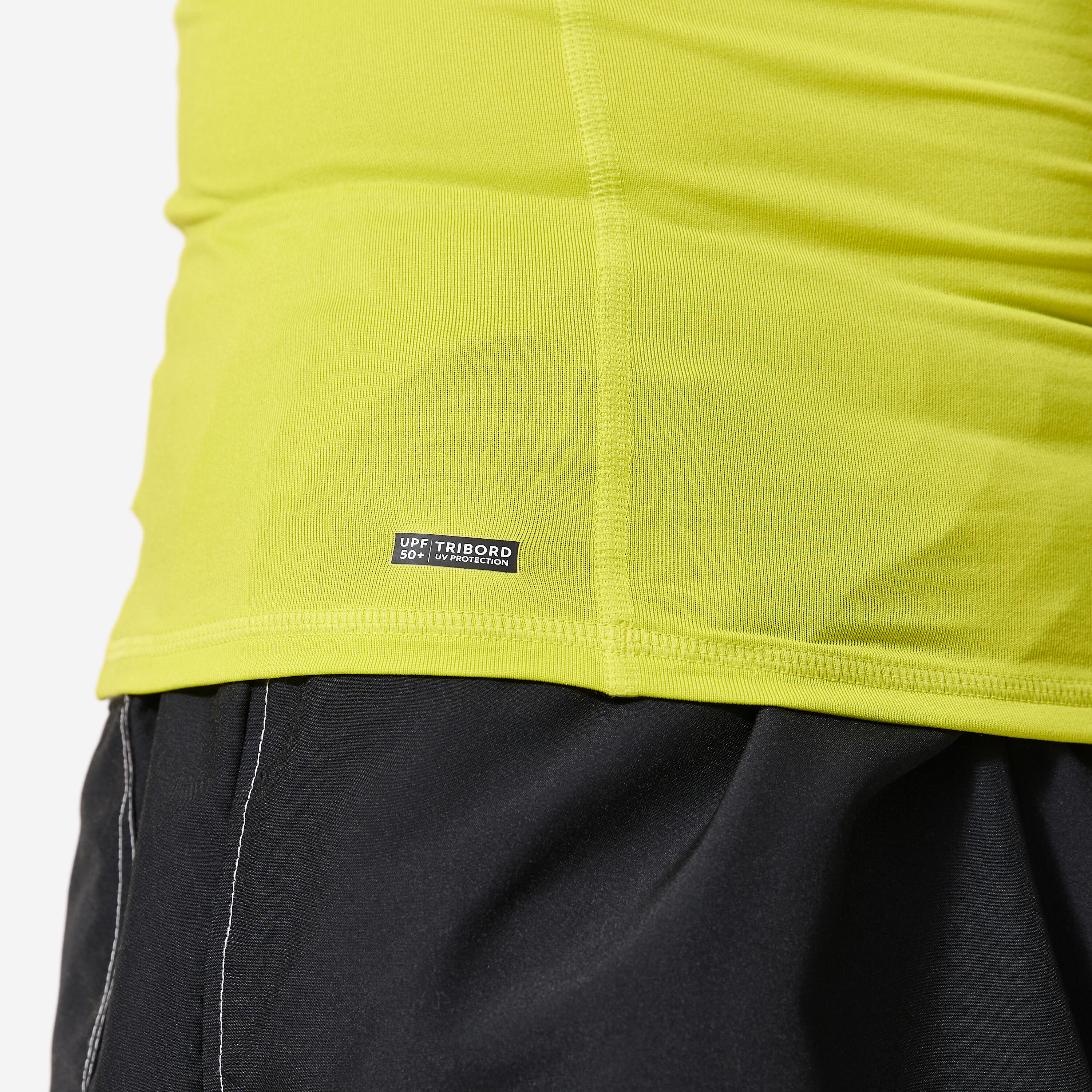 Camiseta protección solar manga Corta Hombre 100 Amarillo 6/7