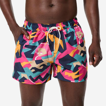 Boardshort surf short de bain court 15" homme, 100 Geotix bleu