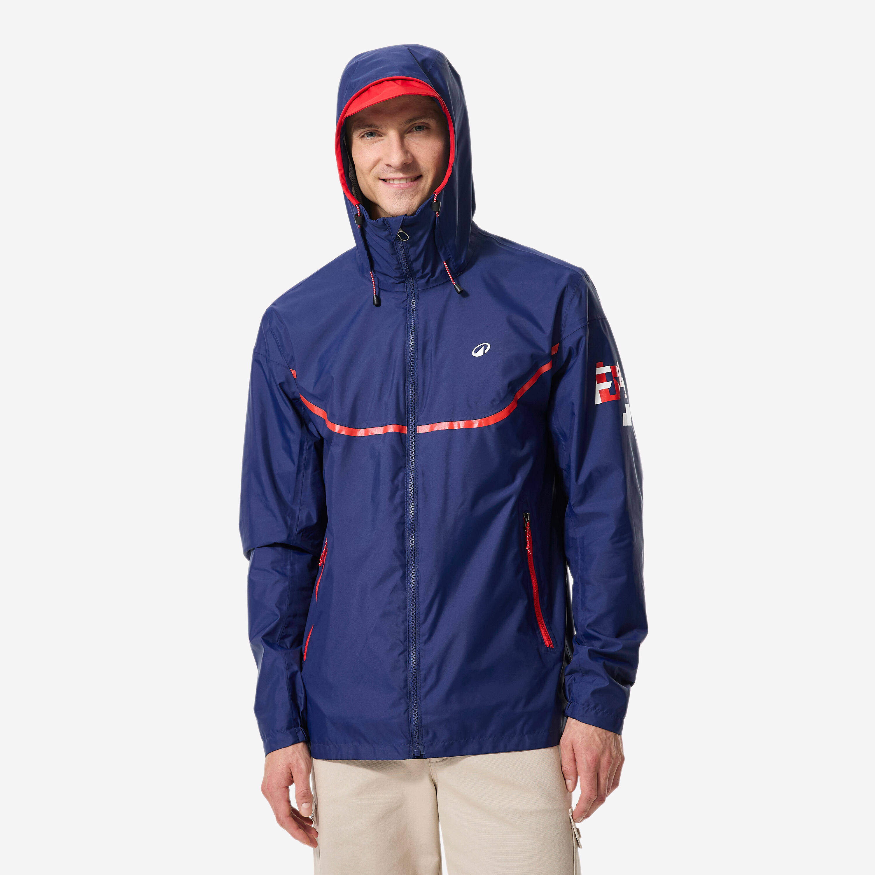 Men’s sailing waterproof jacket - Sailing 100 rain jacket - Blue FRA France -  4