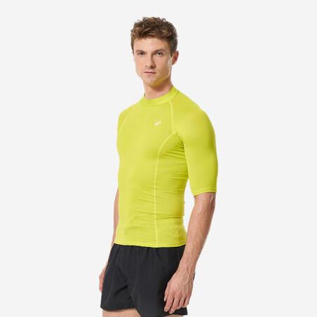 Футболка сонцезахисна чоловіча 100 для серфінгу жовта