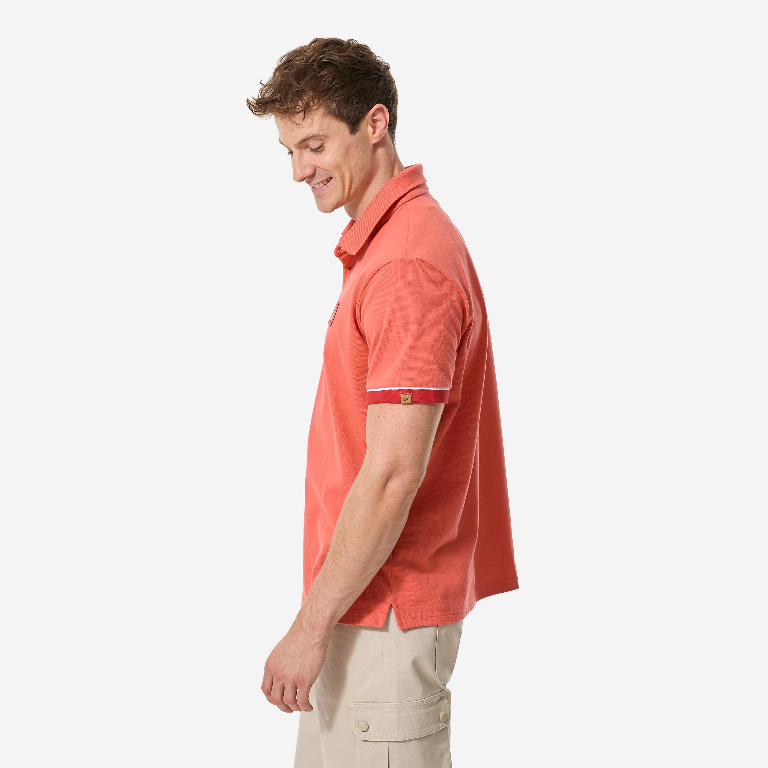 Polo vela uomo SAILING 100 rossa 3/6