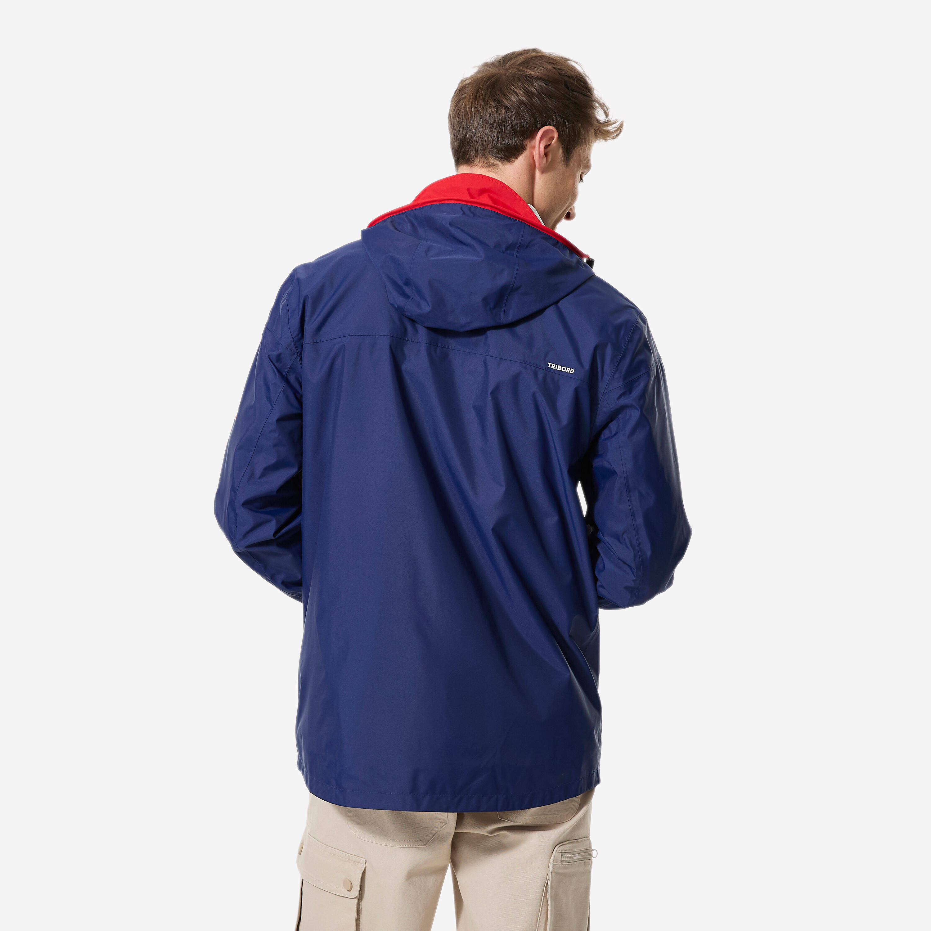 Men’s sailing waterproof jacket - Sailing 100 rain jacket - Blue FRA France -  3