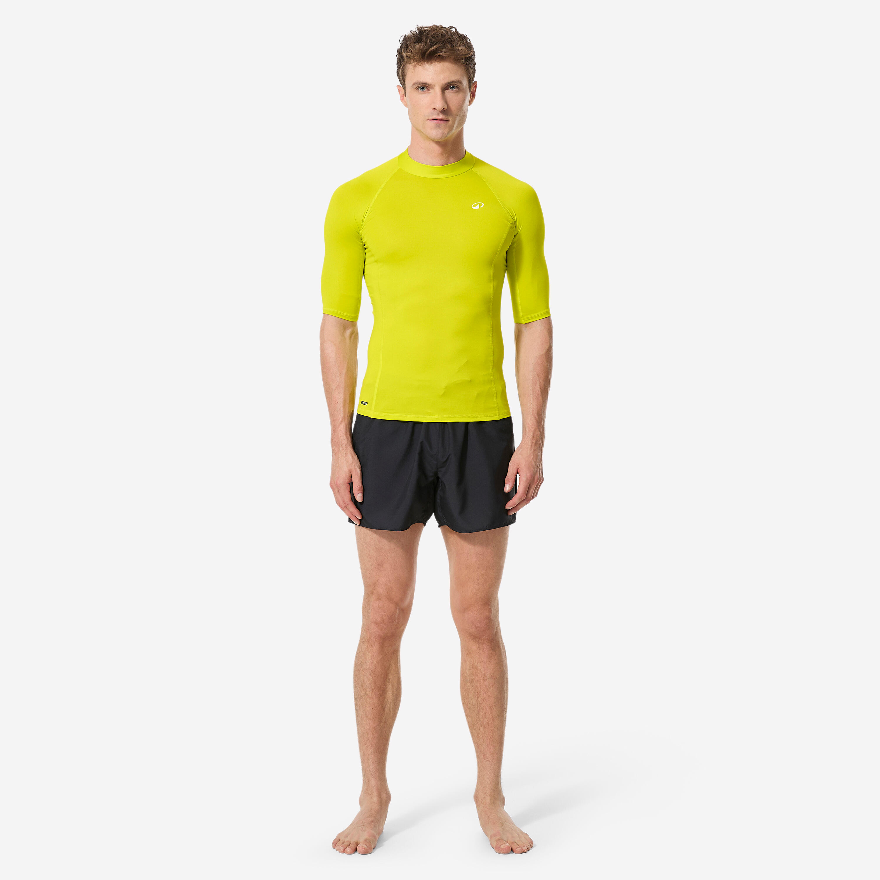 Camiseta protección solar manga Corta Hombre 100 Amarillo 2/7