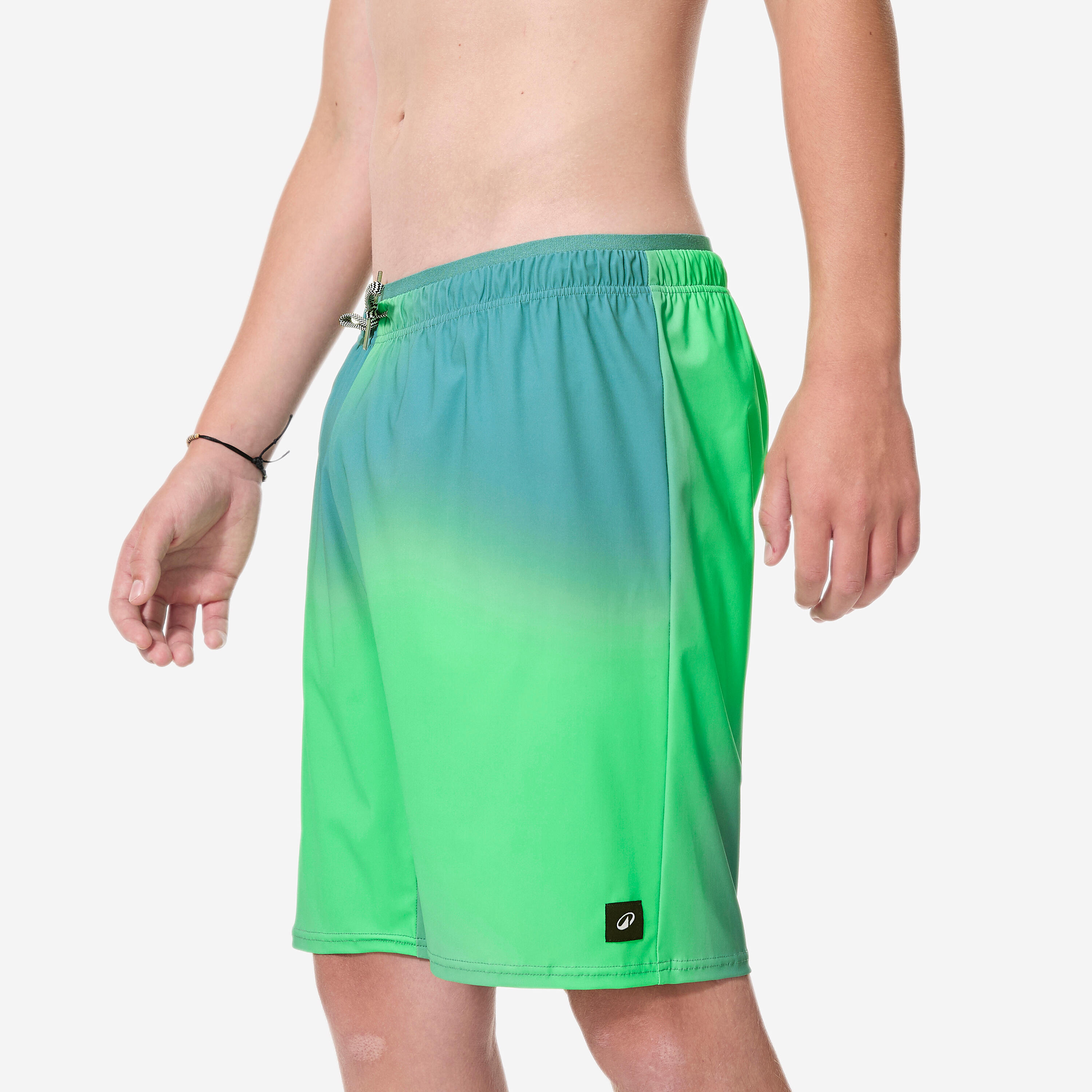 Short de bain long Garçon ado, grad vert 5/12