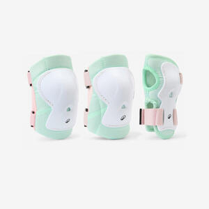 Conjunto 3x2 protecciones roller patinete skate niños PLAY Menta