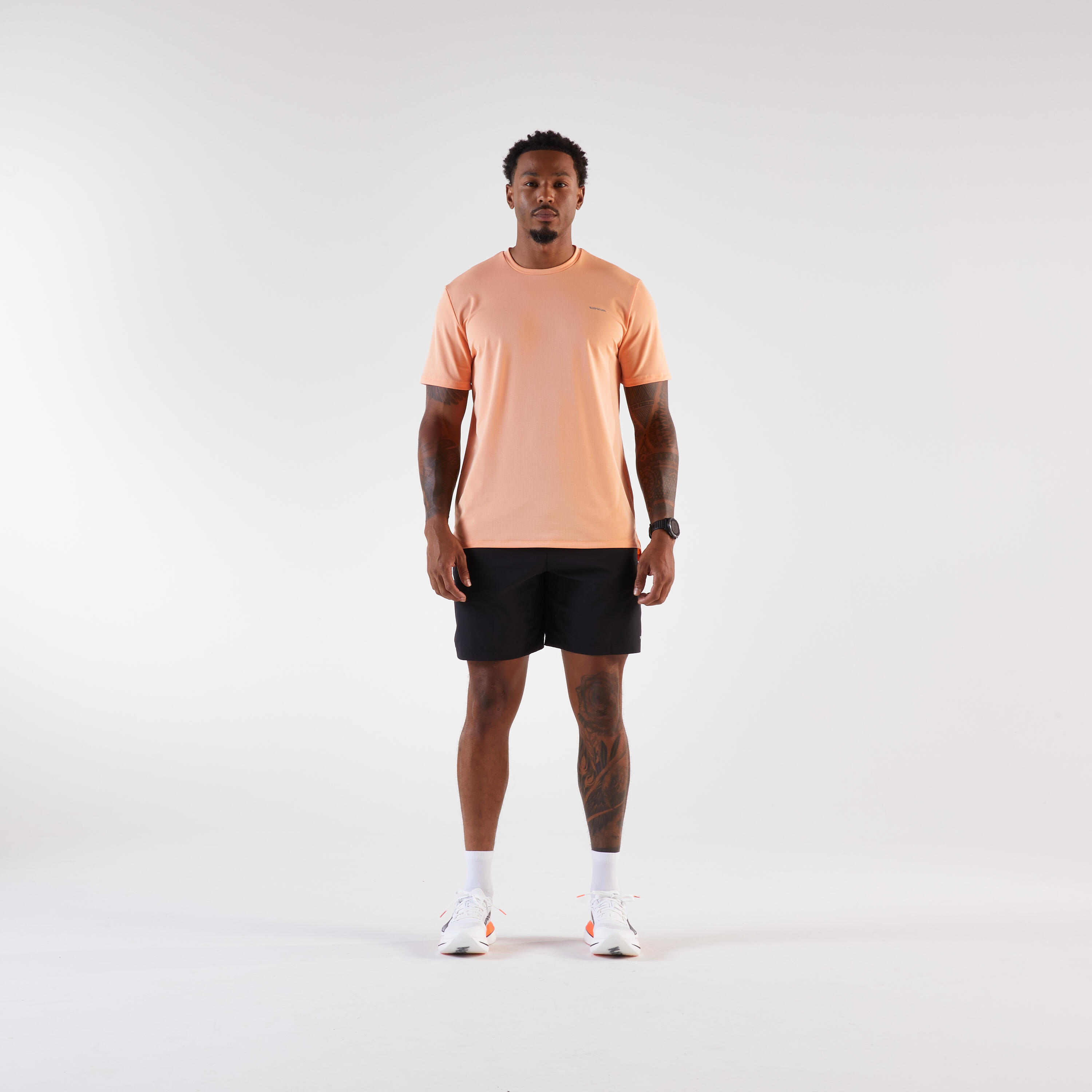 Atmungsaktives Lauf-T-Shirt Herren Kiprun Run 500 Dry Orange 6/8