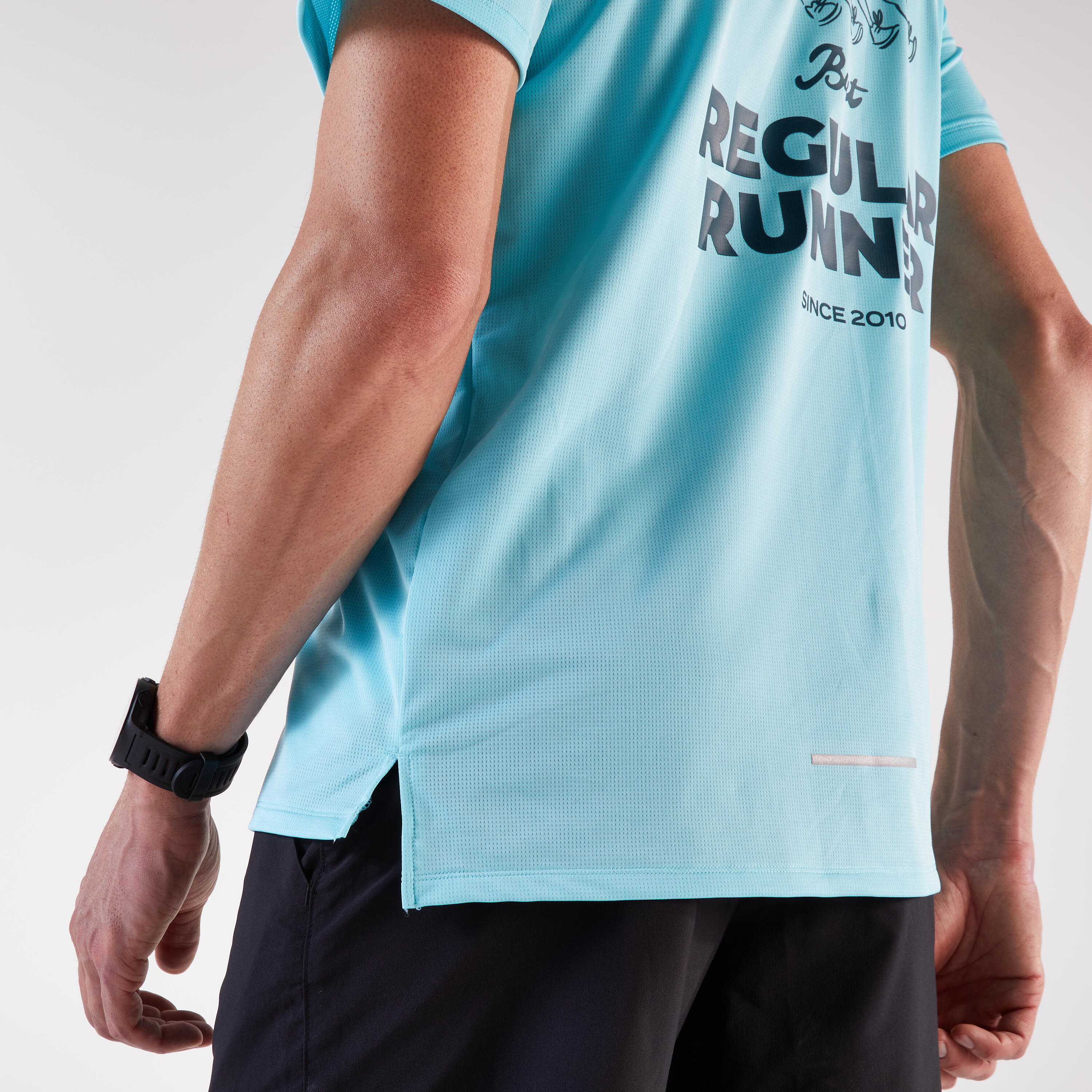T-Shirt Running Herren, Kiprun Run 500 Blau 6/13