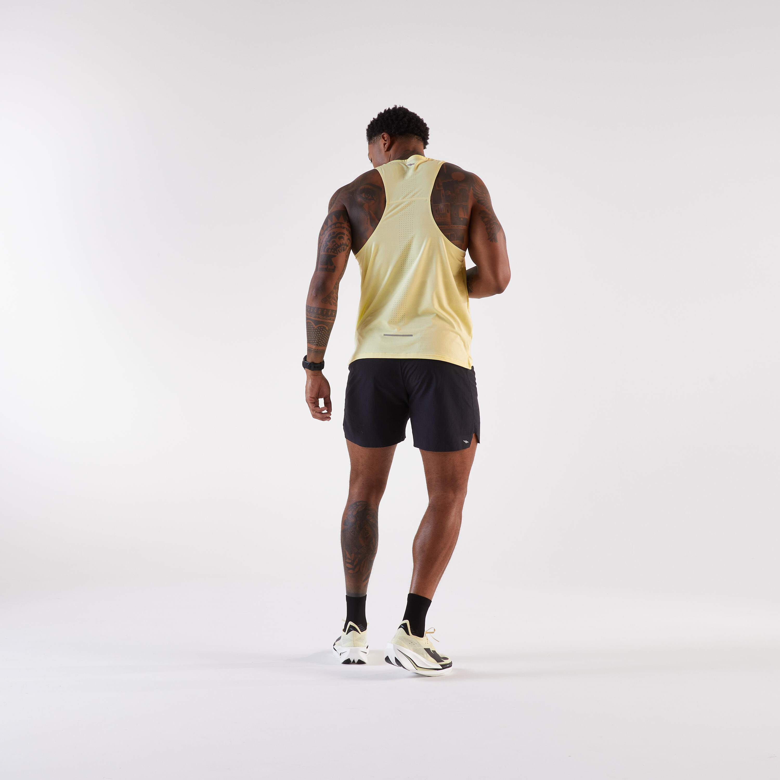 Zapatillas running placa carbono hombre, Kiprun Kipstorm Elite amarillo claro 13/15