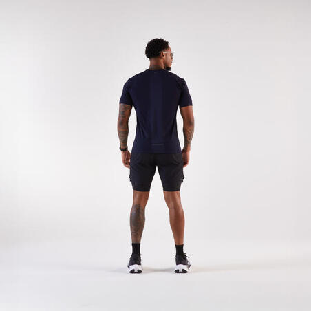 Футболка чоловіча 500 Resist для бігу сіра/чорна