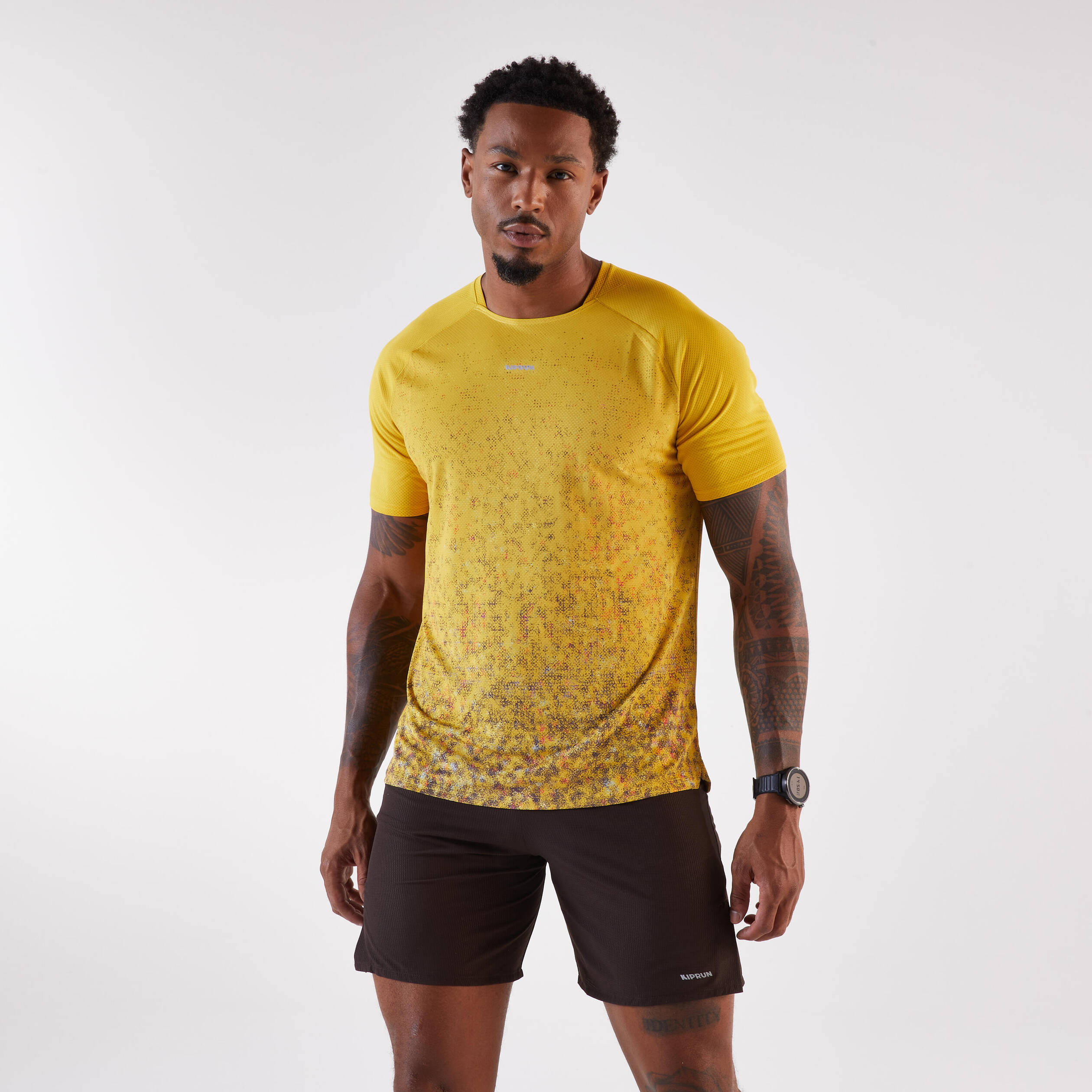 Men's trail T-shirt, Kiprun Run 500 - Yellow