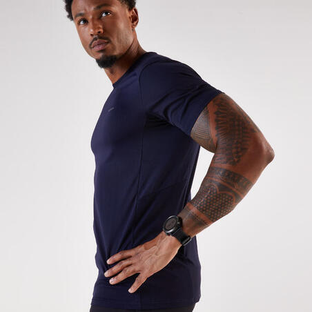 Футболка чоловіча 500 Resist для бігу сіра/чорна