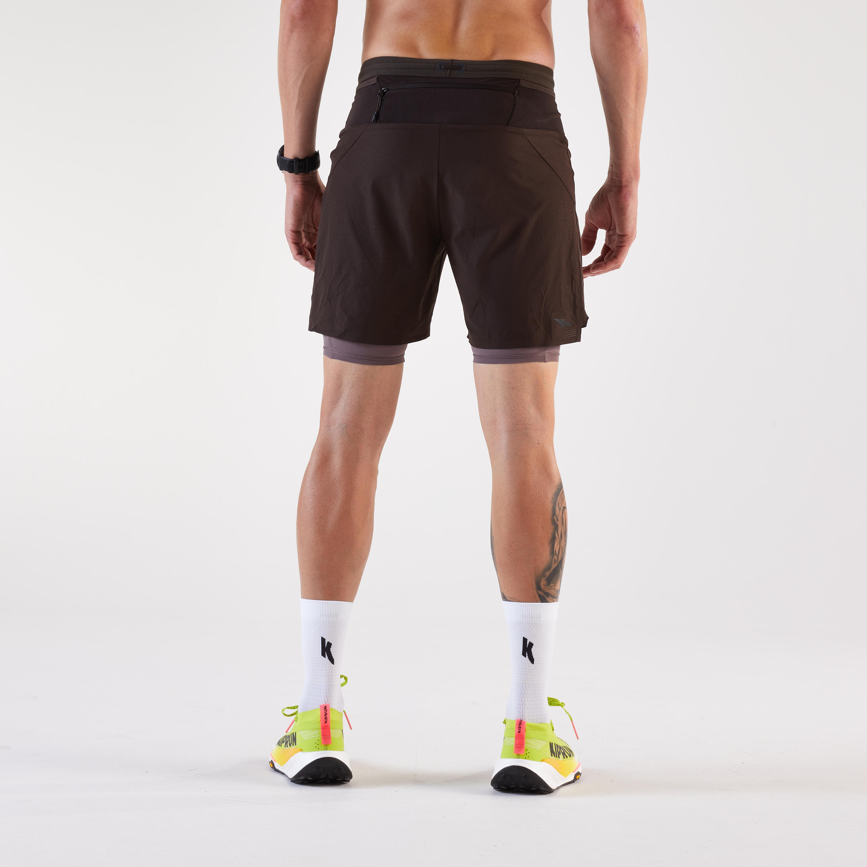 Laufshorts 2-in-1 Trailrunning Herren Langstrecke - Run Ultra 900 braun 3/11
