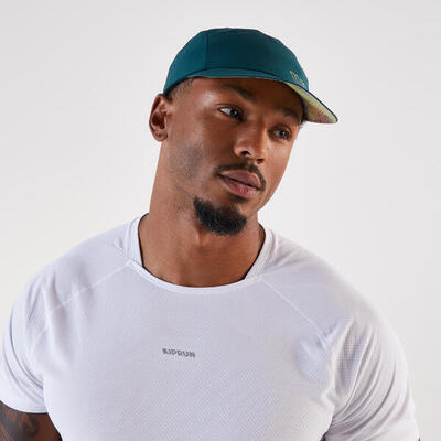 Cappellino running adulto bianco-giallo
