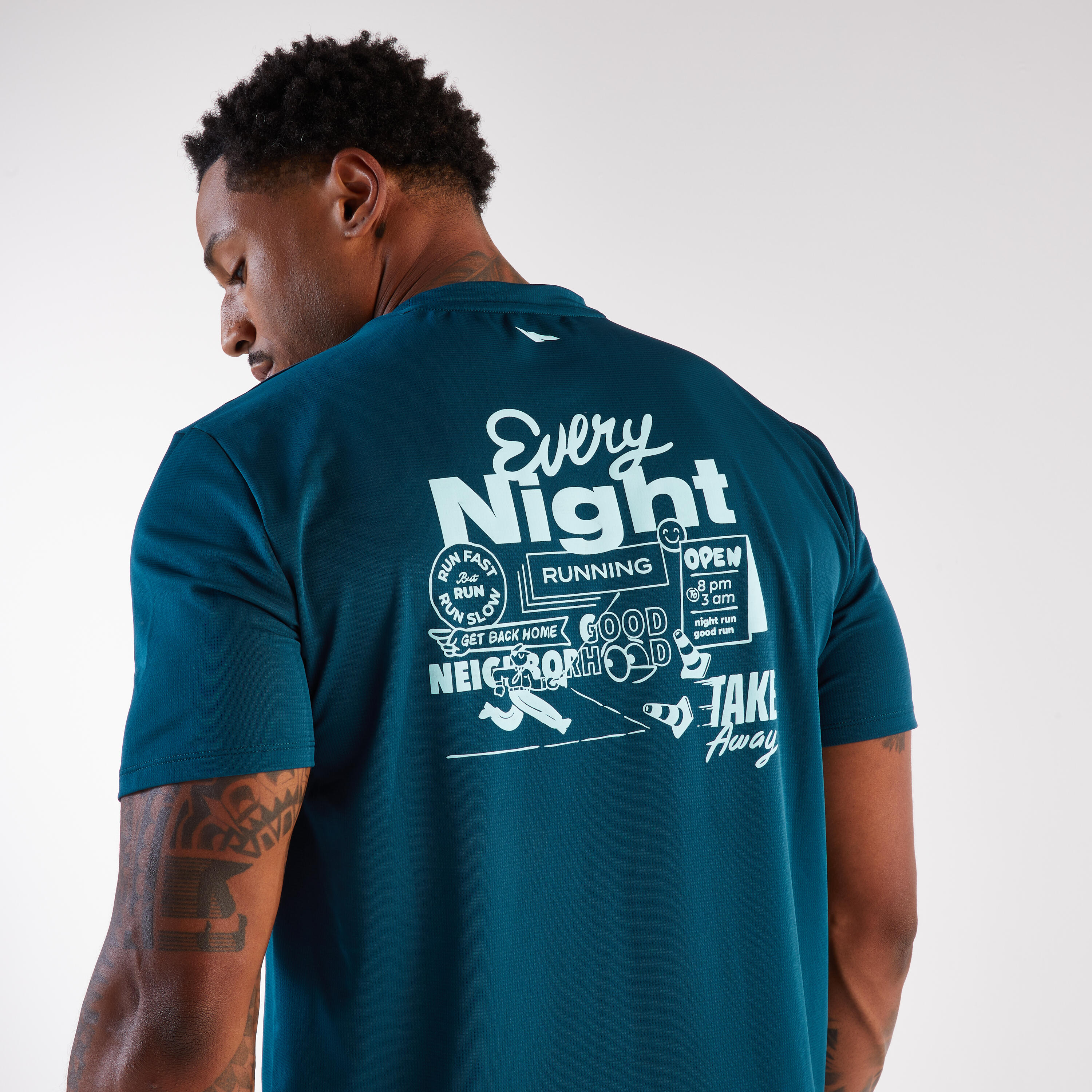 T-shirt de course à pied respirant homme, Run 500 7/13