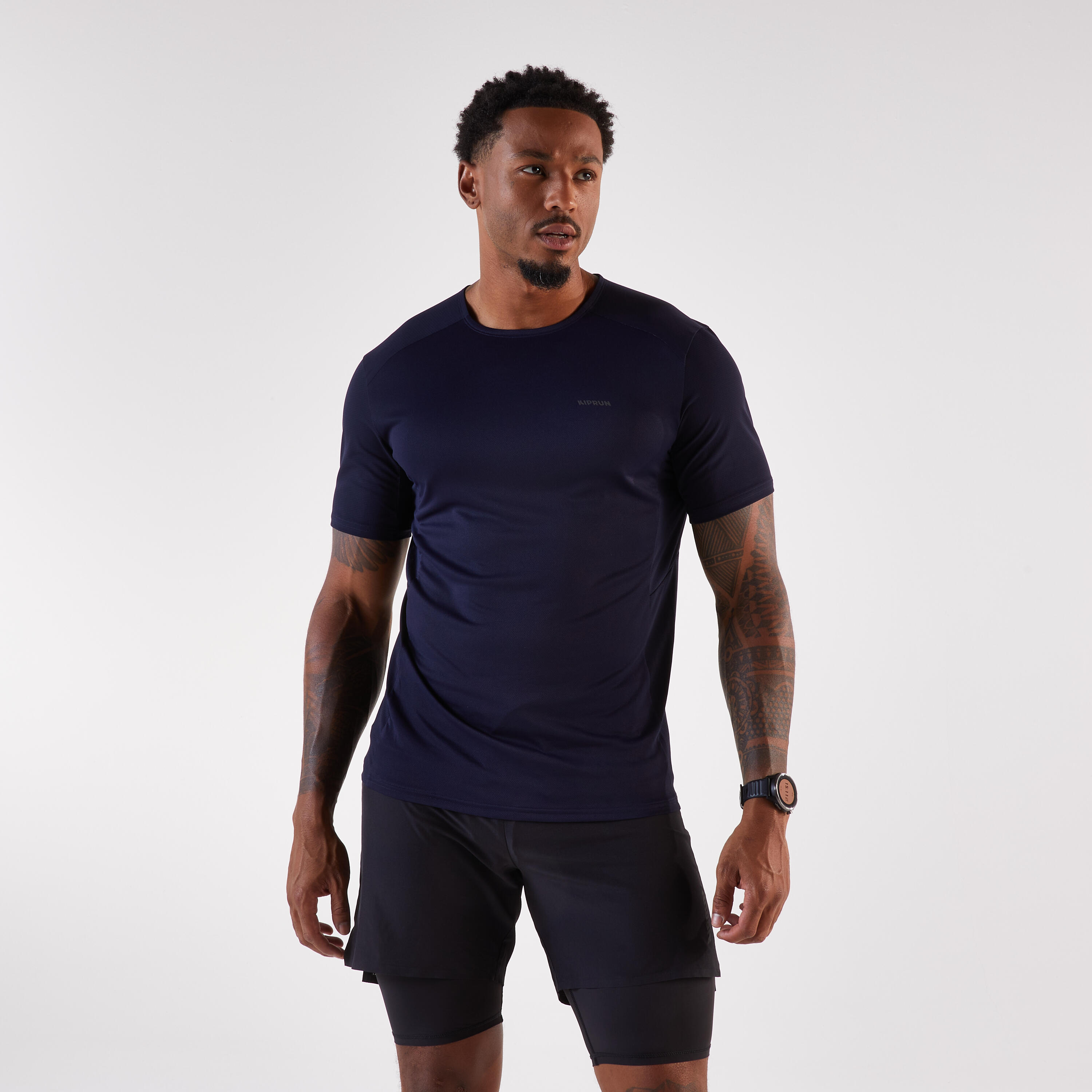 KIPRUN Pánske tričko na trailový beh Run 500 Resist čierno-sivé M