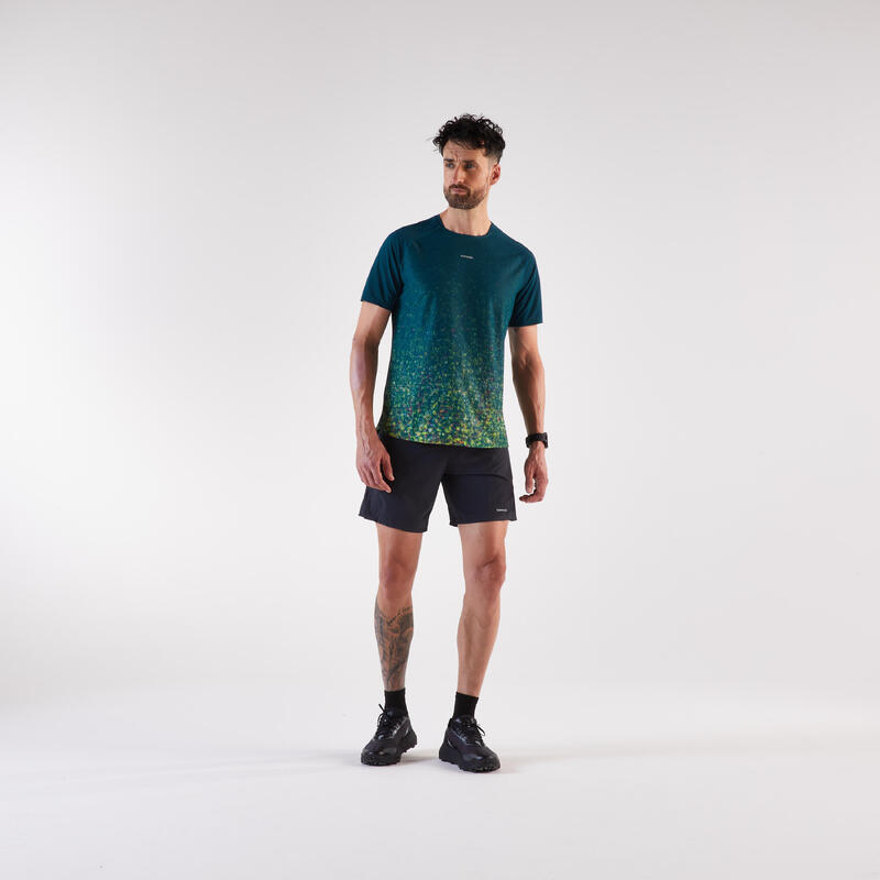 Tricou de trail Kiprun Run 500 Albastru Bărbați