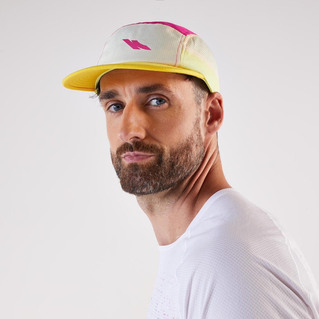 Unisex running cap, Kiprun - Pink/Yellow