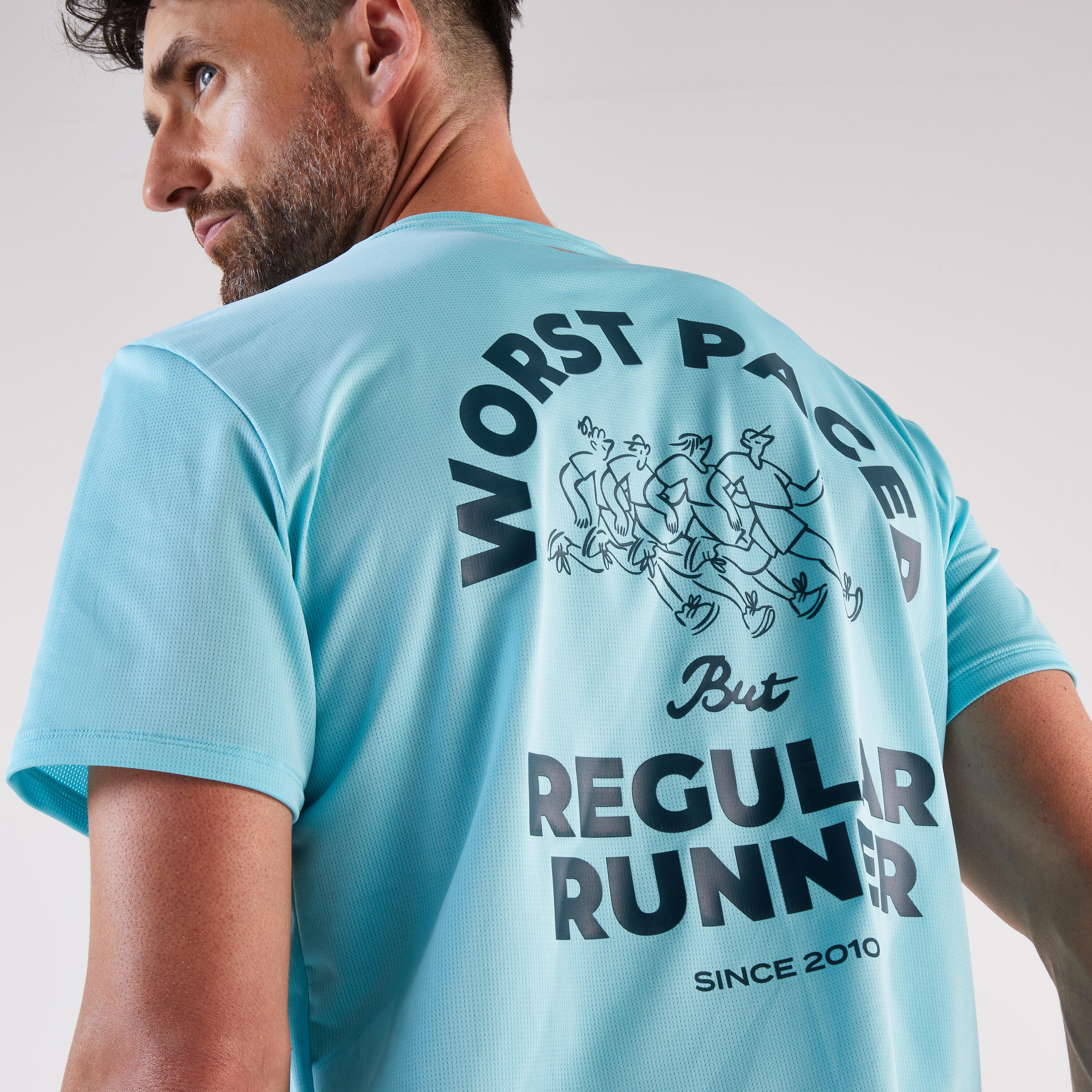 T-Shirt Running Herren, Kiprun Run 500 Blau 5/13