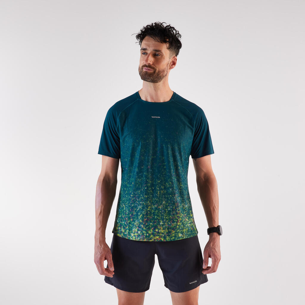 Ανδρικό T-shirt για Trail, Kiprun Run 500 Resist Μπλε
