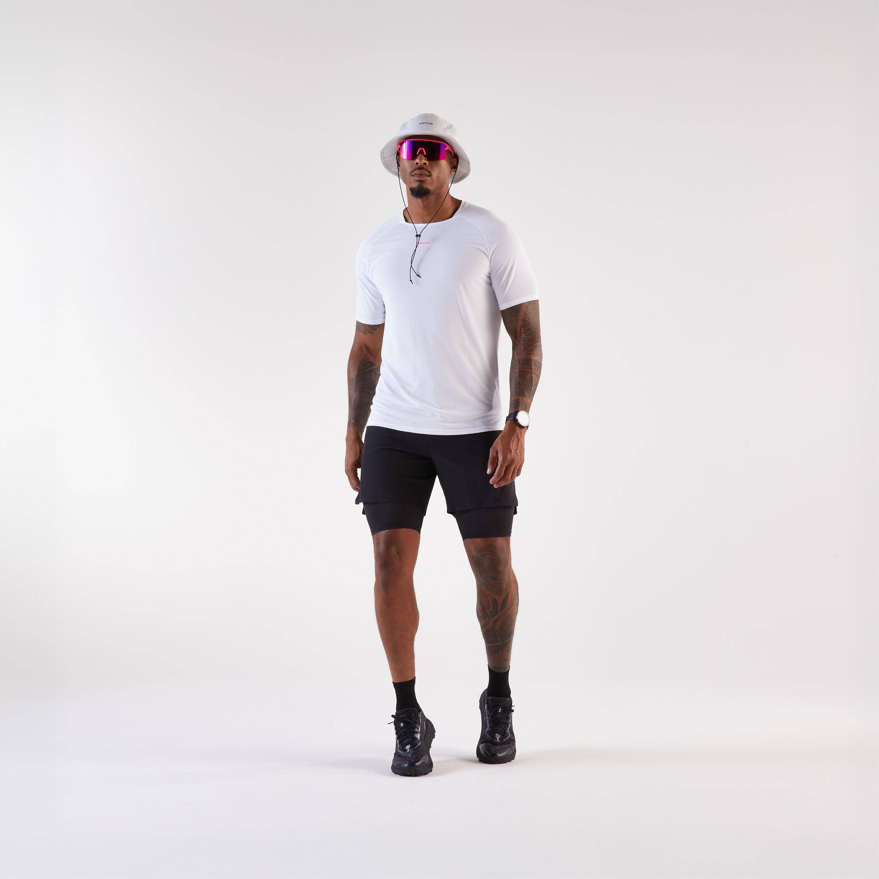 Men's trail running T-shirt, Kiprun Run 500 white -  2