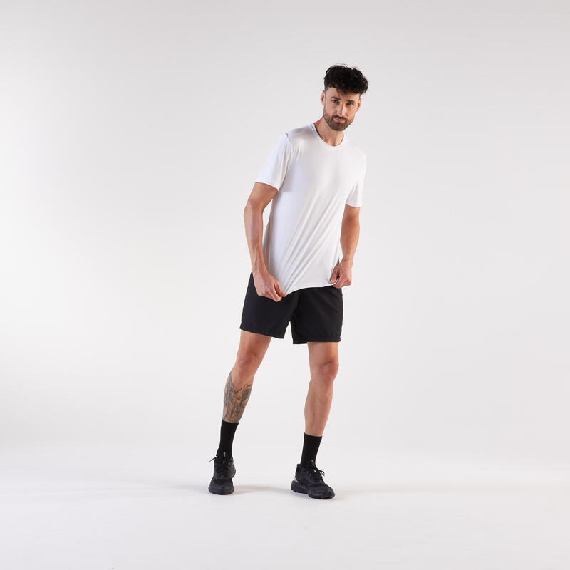 Tricou de alergare Kiprun Run 100 Alb Bărbaţi