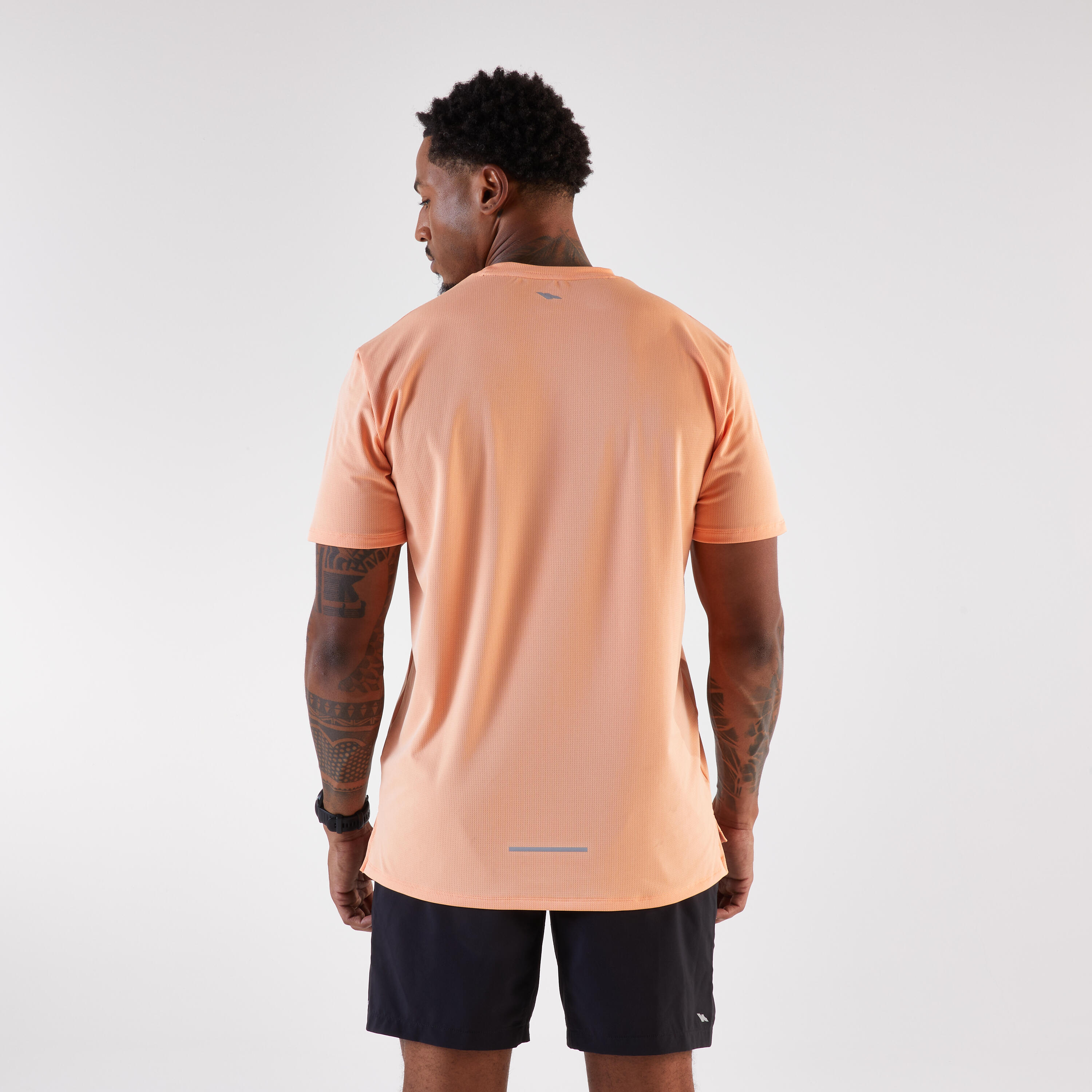 Atmungsaktives Lauf-T-Shirt Herren Kiprun Run 500 Dry Orange 2/8