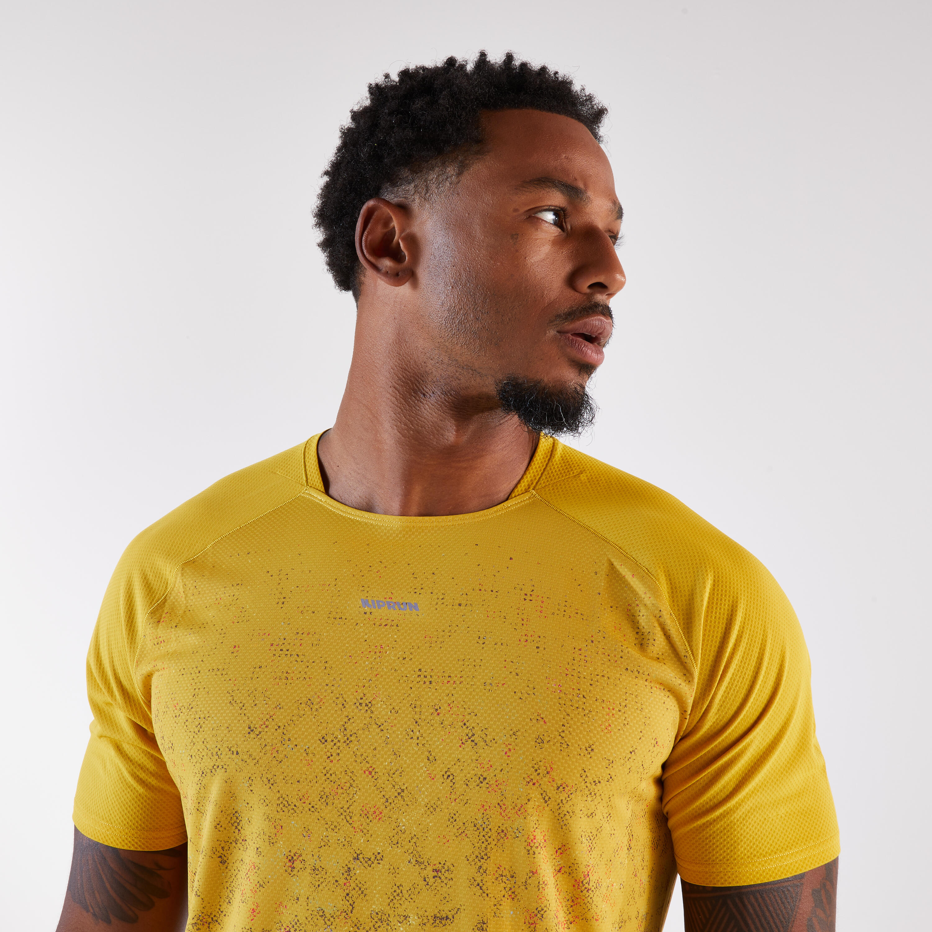 Trail-T-Shirt für Herren, Kiprun Run 500 gelb 4/13
