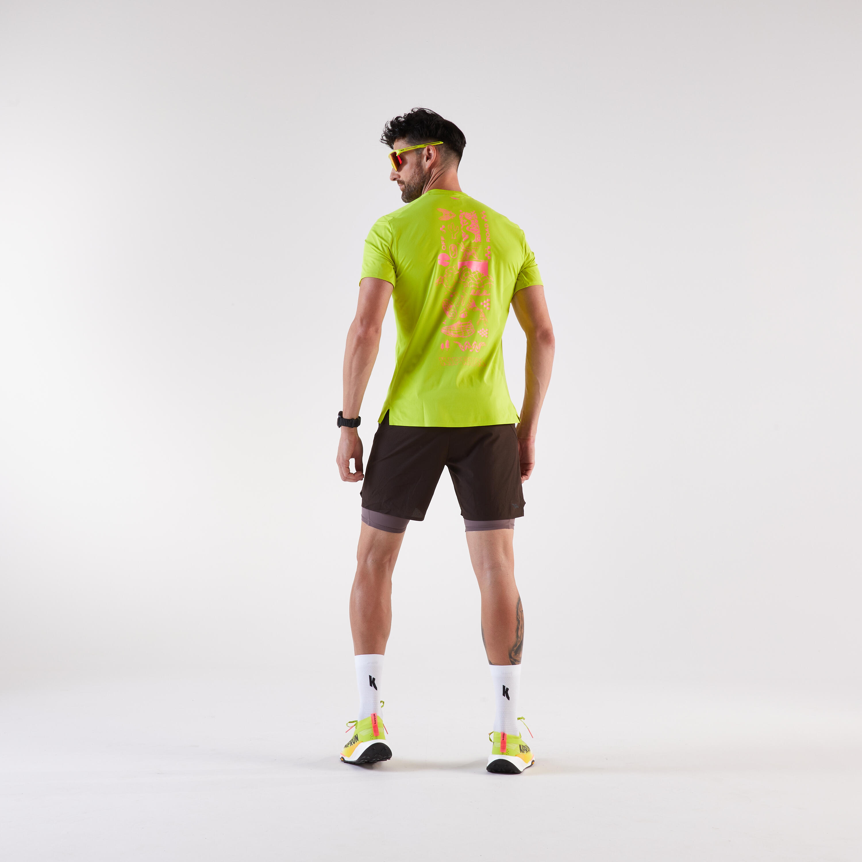Laufshorts 2-in-1 Trailrunning Herren Langstrecke - Run Ultra 900 braun 10/11