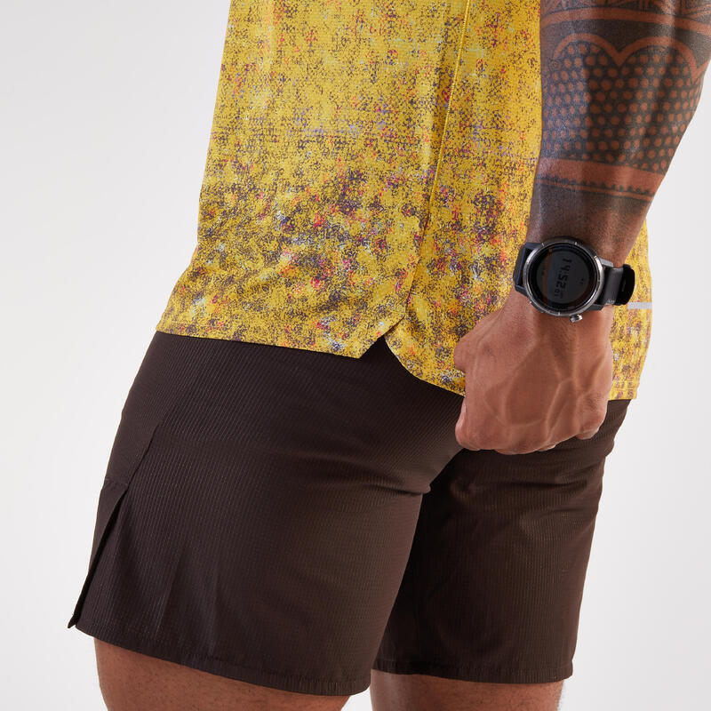 Tricou de trail, Kiprun Run 500 Galben Bărbați