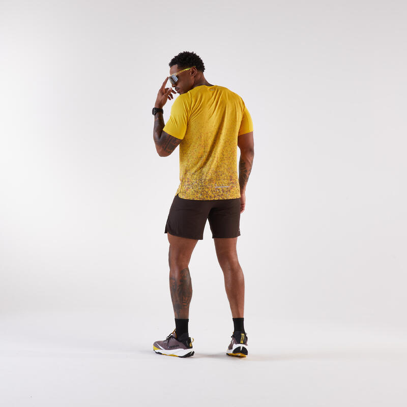 Tricou de trail, Kiprun Run 500 Galben Bărbați