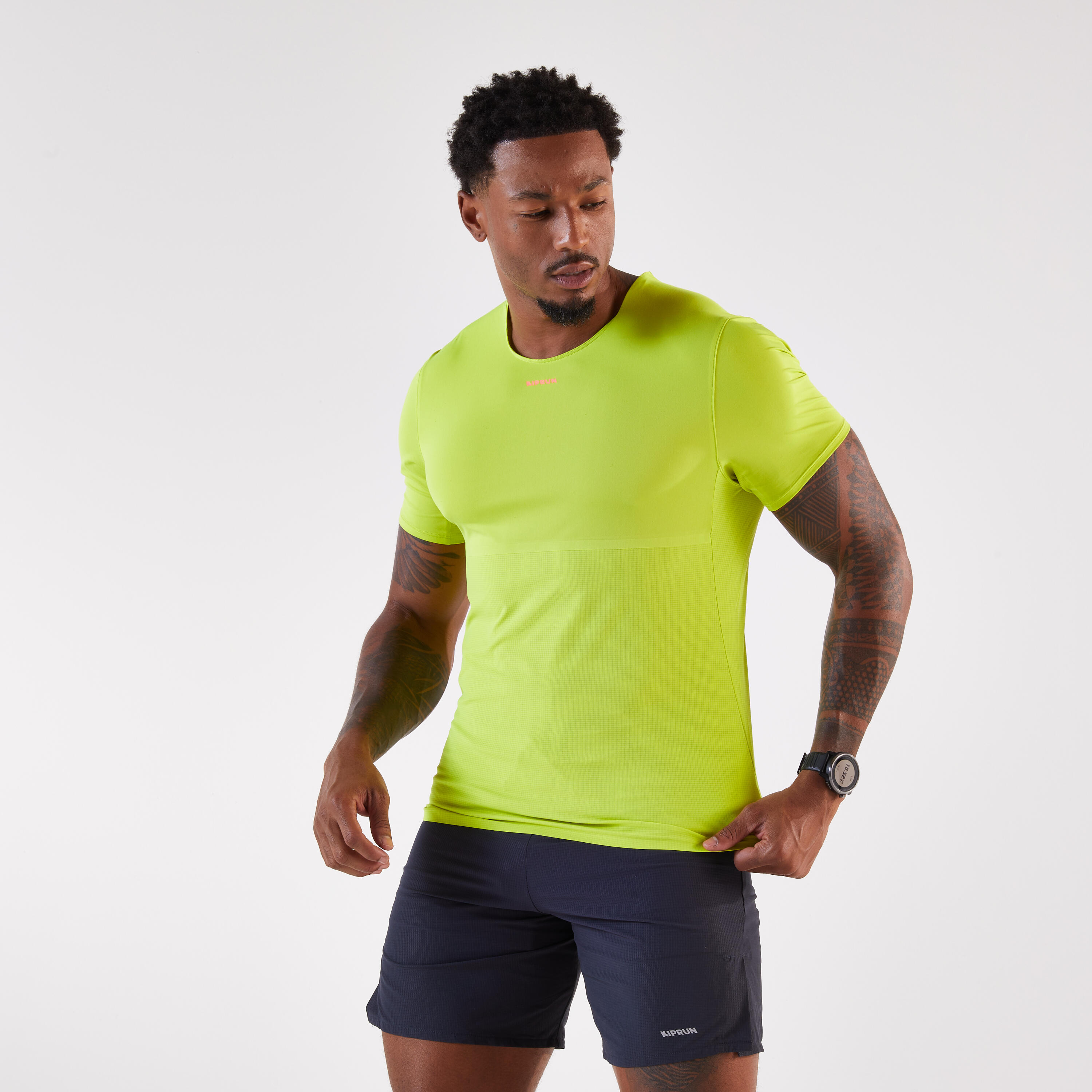 kalenji Men's long-distance running t-shirt-Kiprun Run 900 ultra-Green/Pink-picture-17