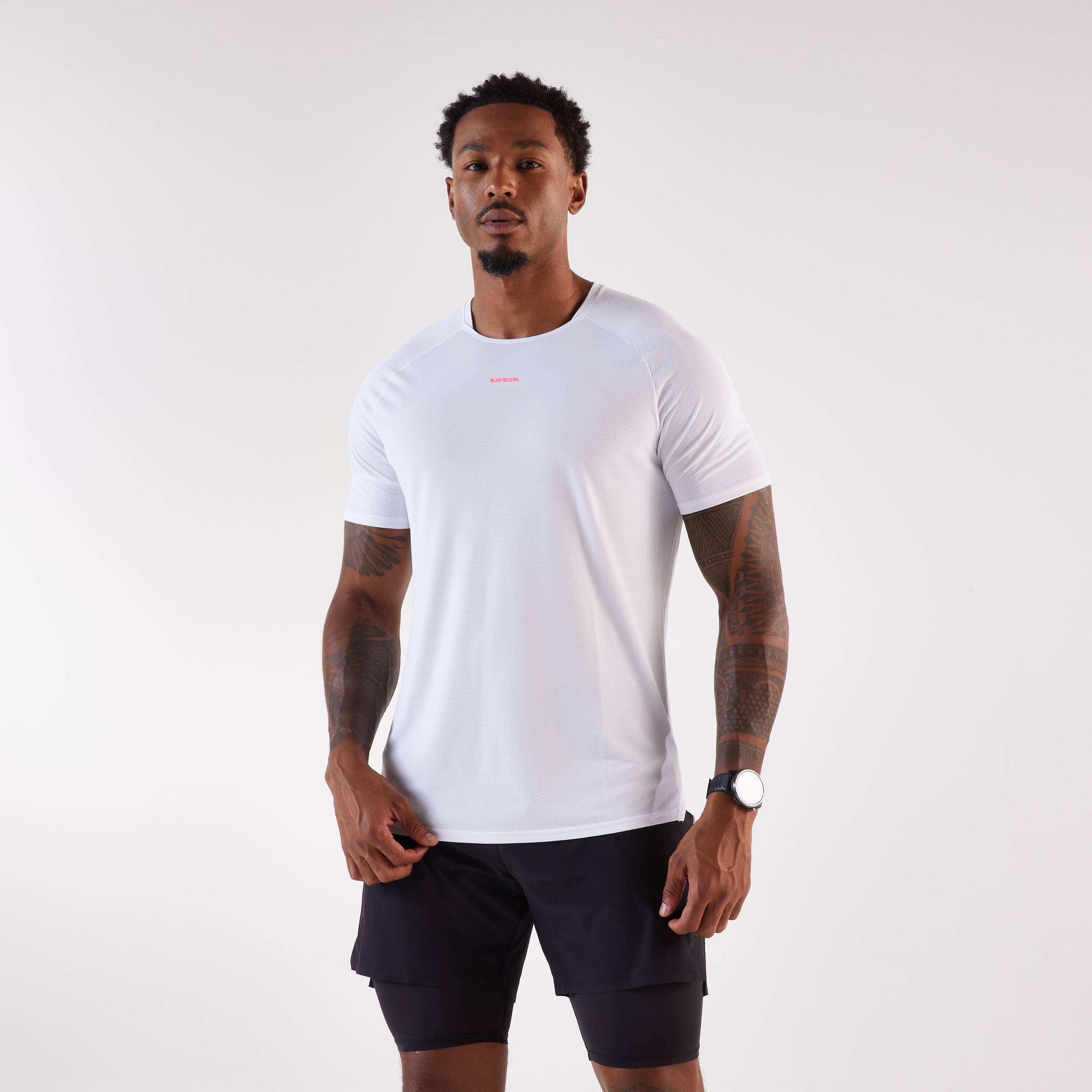 Men's trail running T-shirt, Kiprun Run 500 white -  1