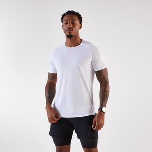 Camiseta trail Hombre, Kiprun Run 500 blanco