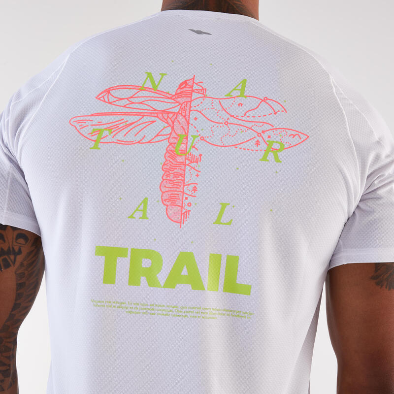 Tricou de trail Kiprun Run 500 Alb Bărbați
