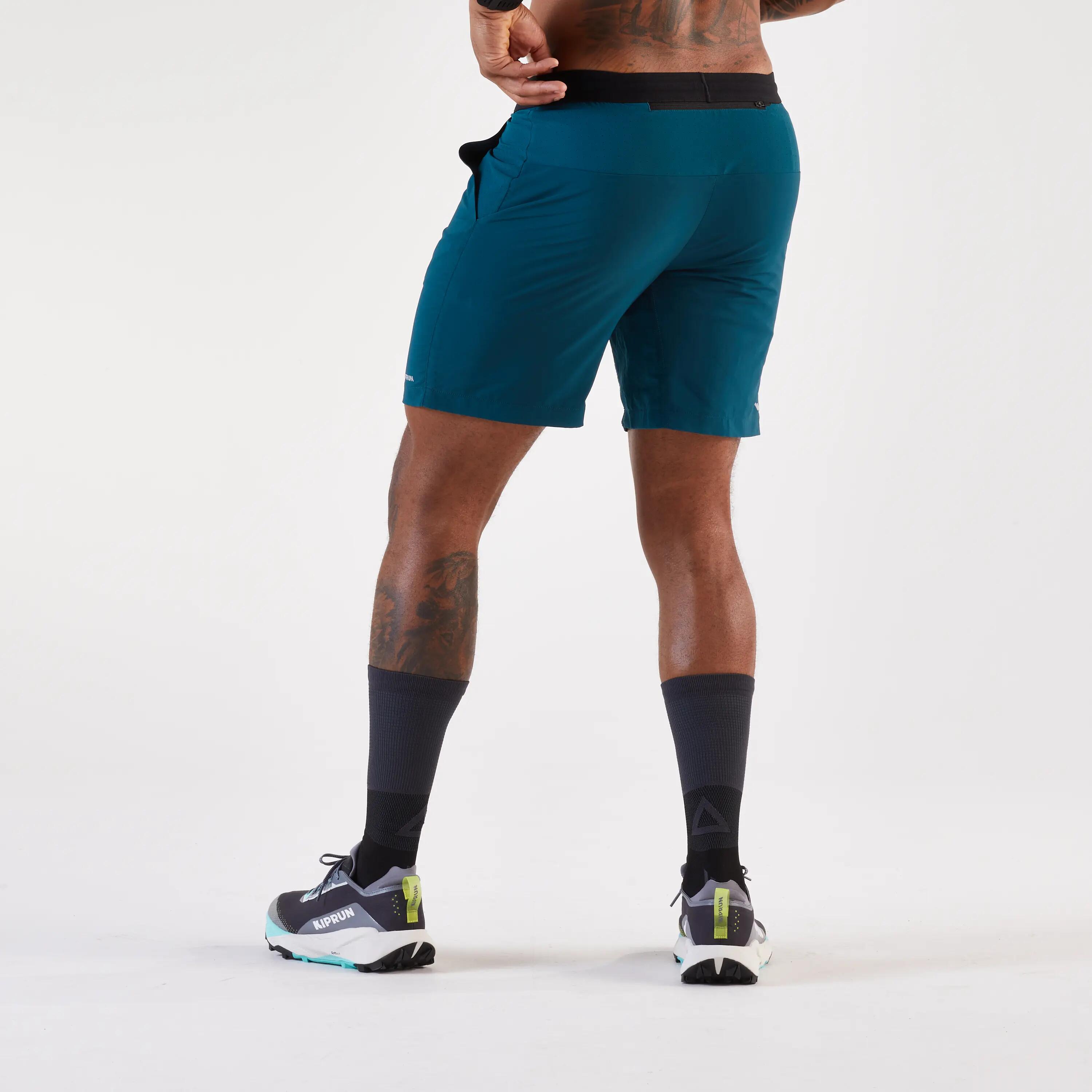 Short de running azul para hombre Kiprun Run 500 Dry 12/14