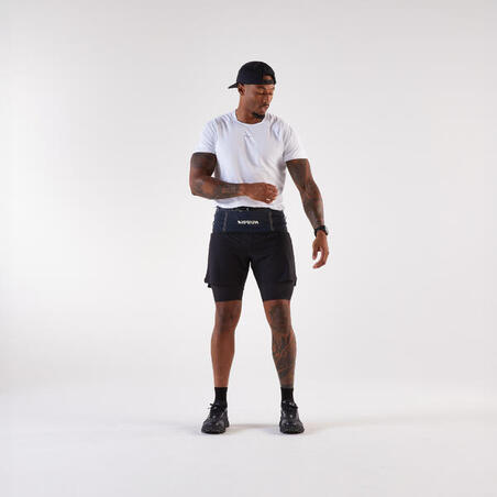 Сумка-пояс 900 для бігу сіра/бежева