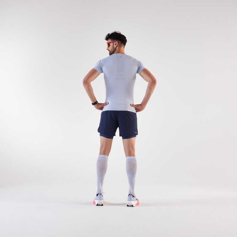 Tricou de alergare pe distanță lungă Kiprun run 900 Gri Bărbați