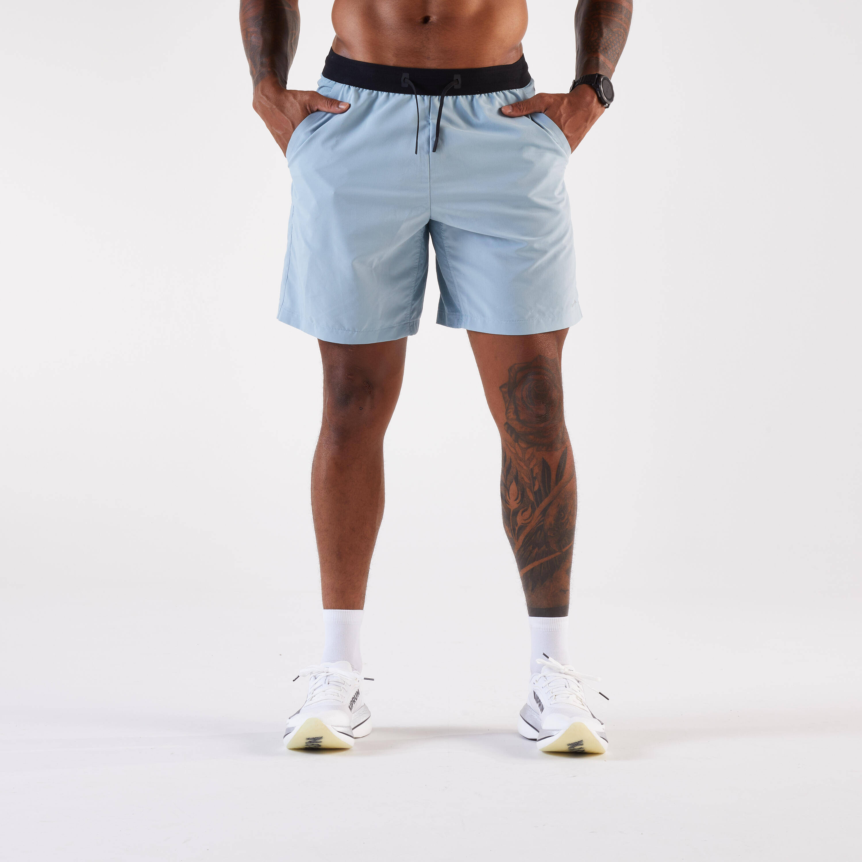 Men's Running Shorts Kiprun Run 500 Dry - Rainy Blue -  1