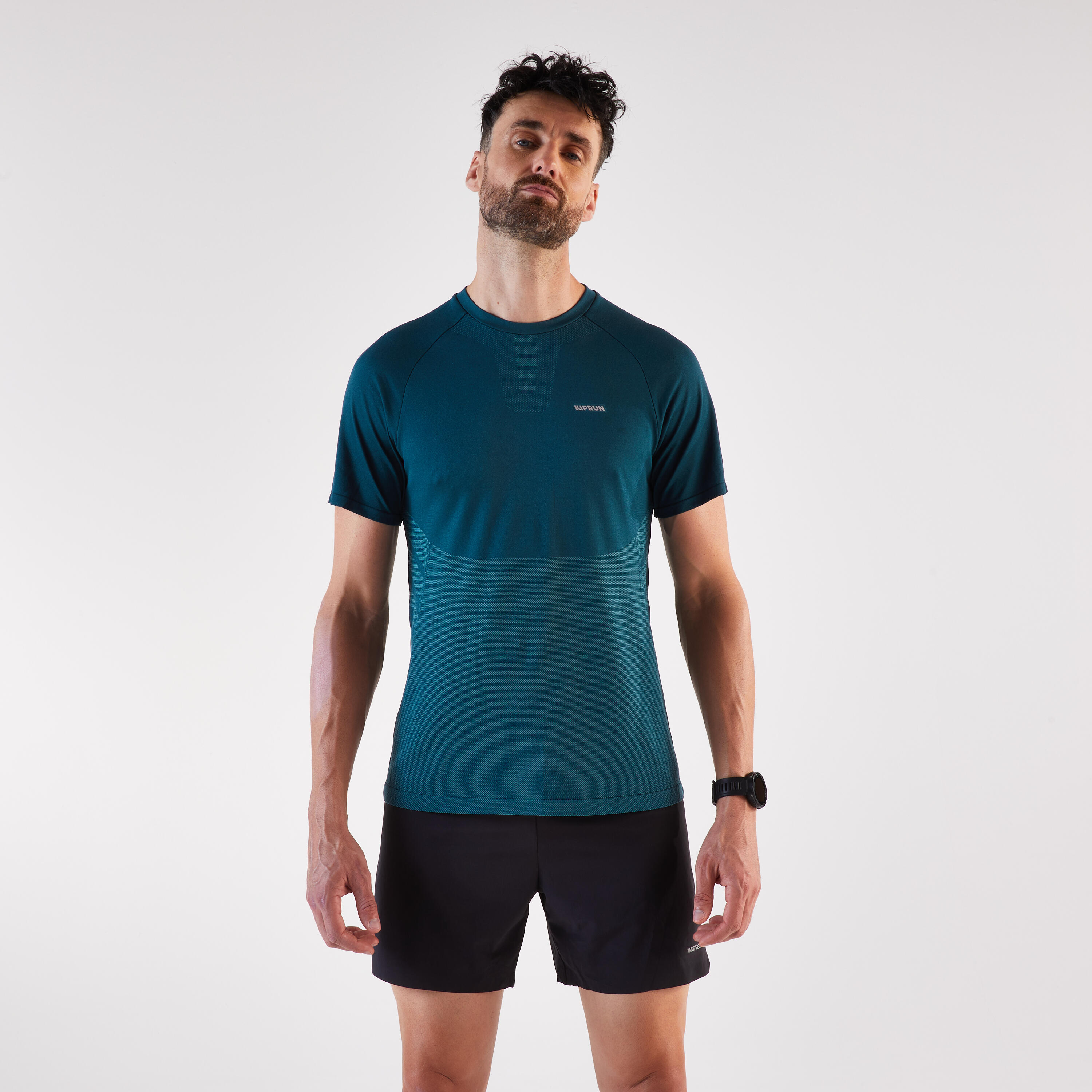Men's Kiprun comfort seamless running T-shirt-Teal