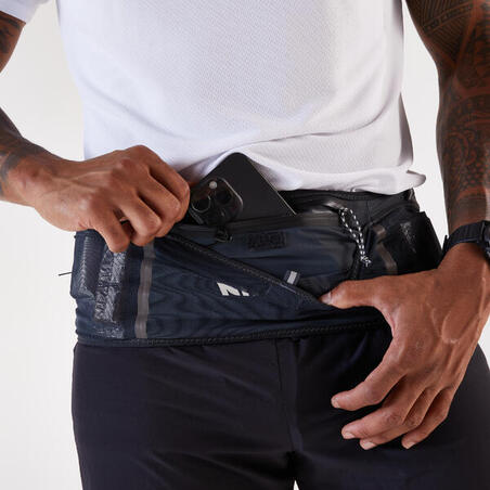 Сумка-пояс 900 для бігу сіра/бежева