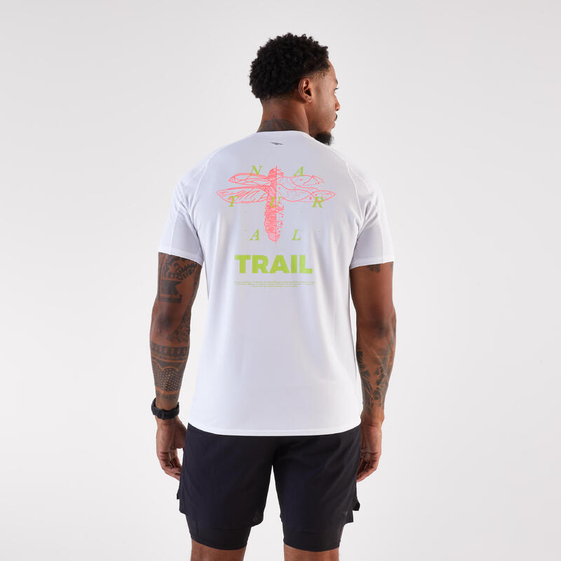 Tricou de trail Kiprun Run 500 Alb Bărbați