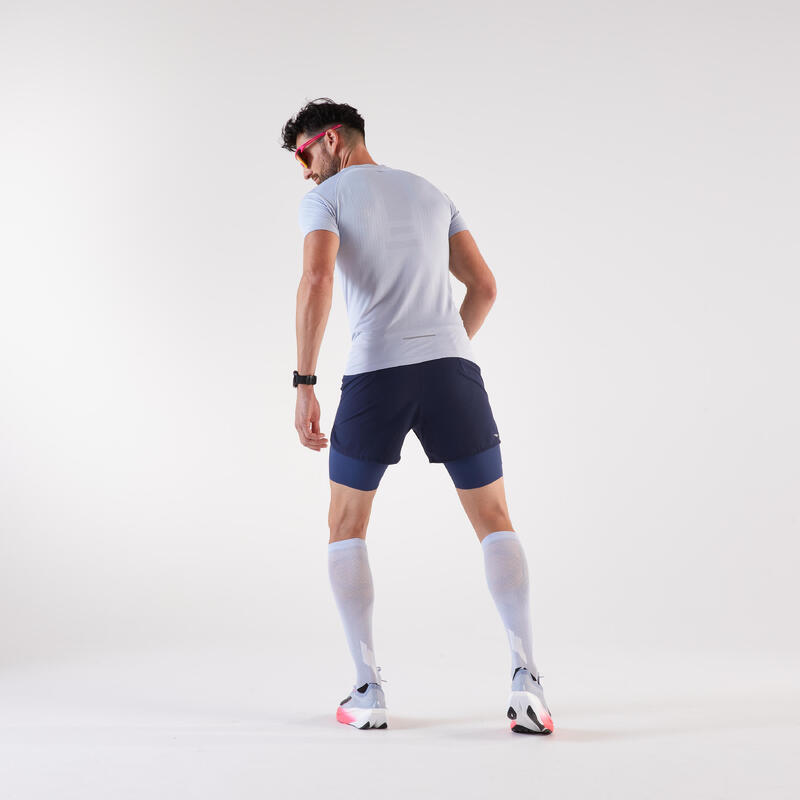 Tricou de alergare pe distanță lungă Kiprun run 900 Gri Bărbați