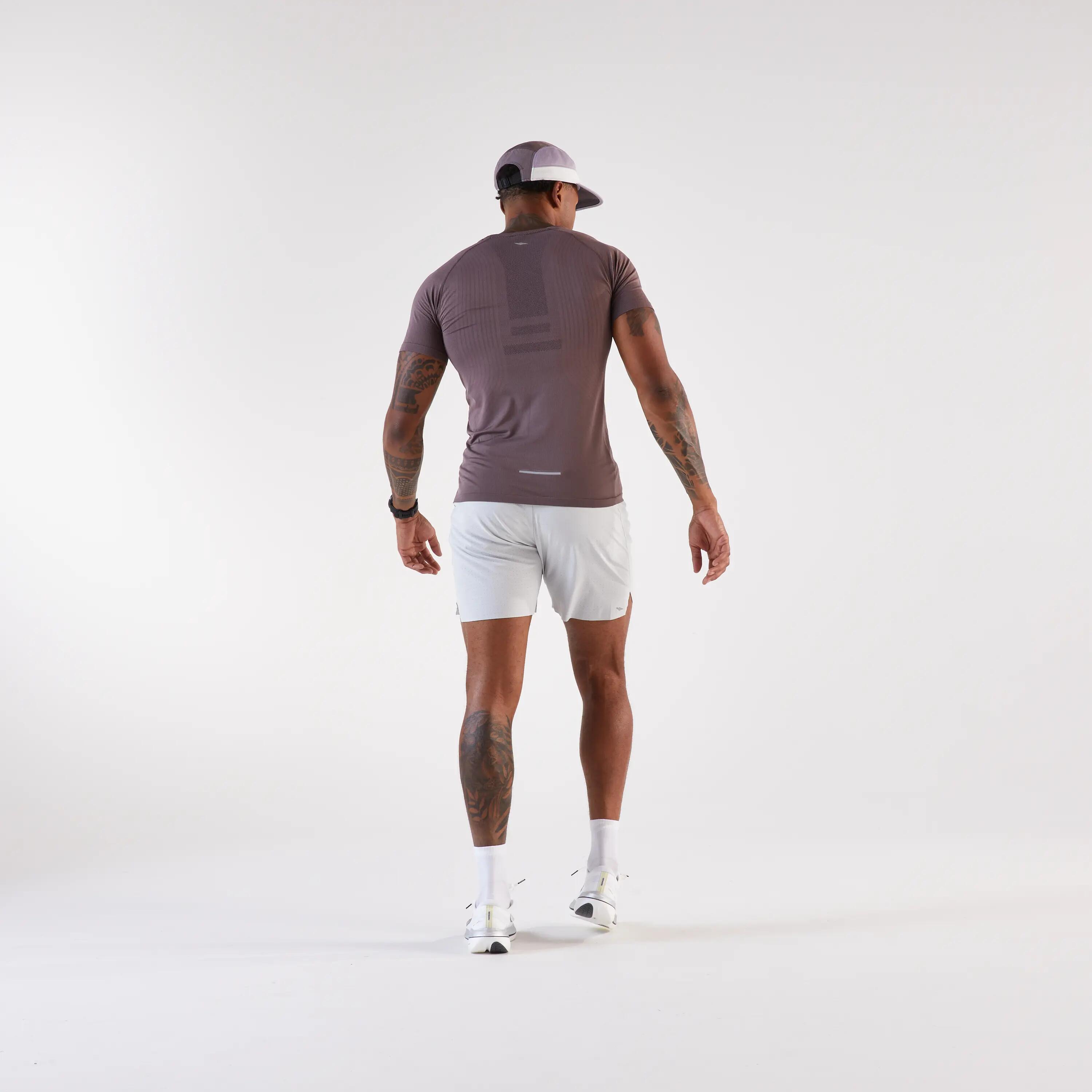T-shirt de running confort sans couture, Kiprun 500 marron 11/13