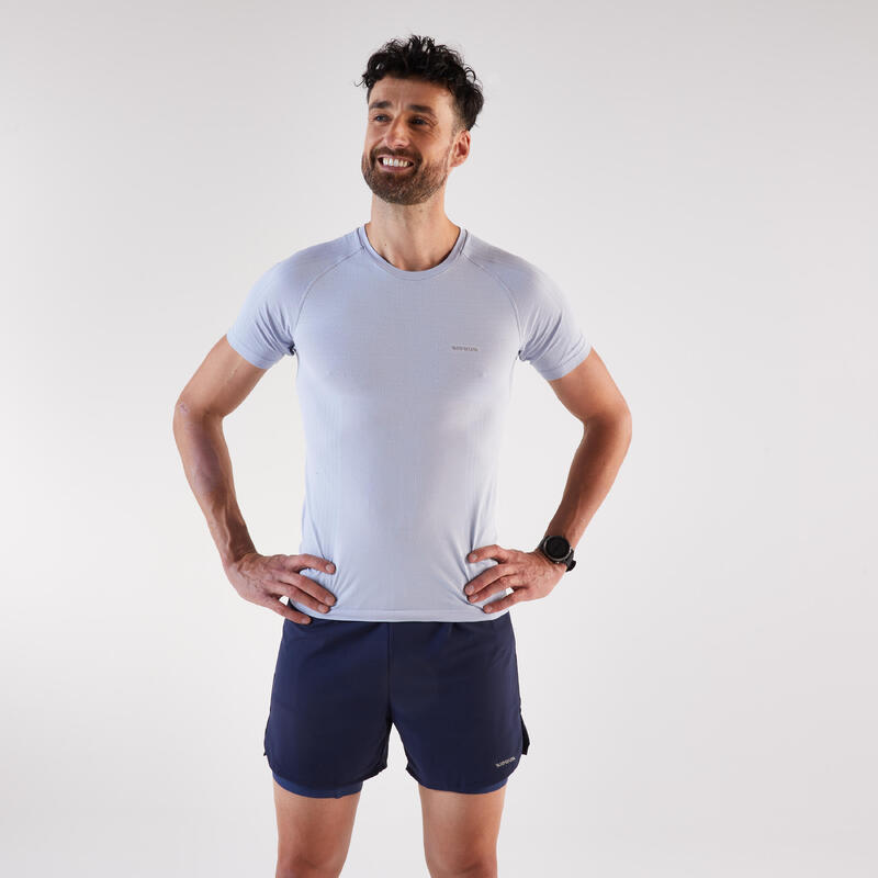 Tricou de alergare pe distanță lungă Kiprun run 900 Gri Bărbați