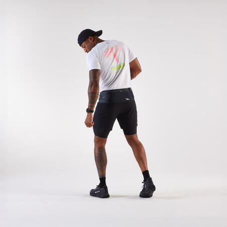 Сумка-пояс 900 для бігу сіра/бежева