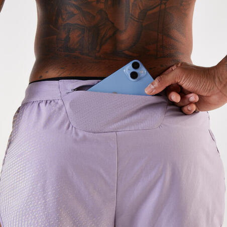 Шорти чоловічі Kiprun Run 500 для бігу фіолетові