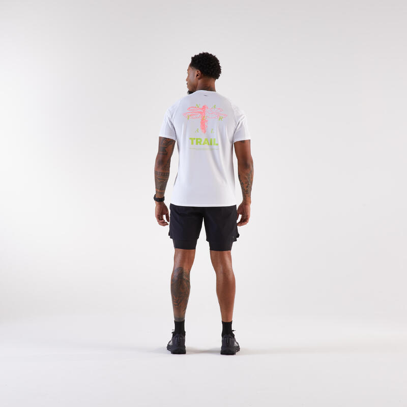 Tricou de trail Kiprun Run 500 Alb Bărbați