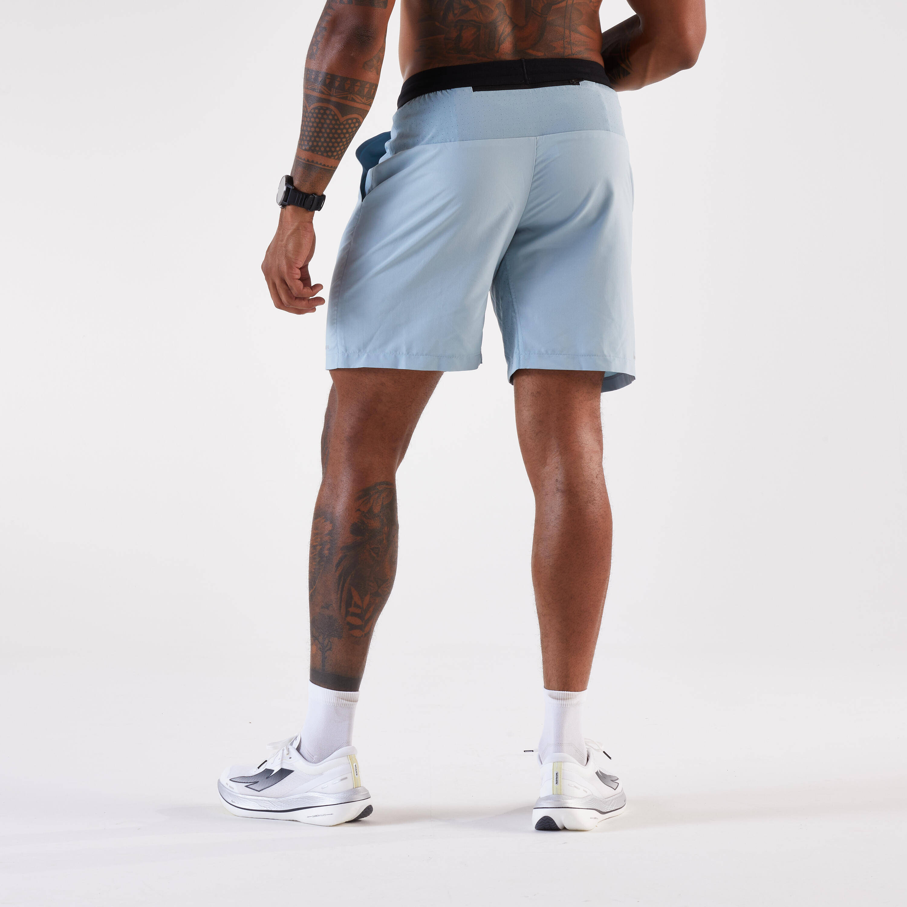 Men's Running Shorts Kiprun Run 500 Dry - Rainy Blue -  4
