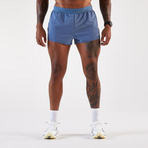 Pantalón corto running Hombre - KIPRUN Run 500 Confort Split azul oscuro
